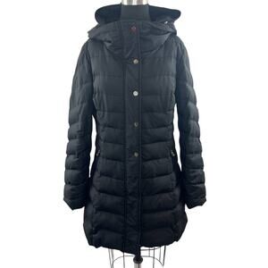 YS Couture Black Long Sleeve Zip Up Front Puffer Jacket w/ Pockets Size EU 44